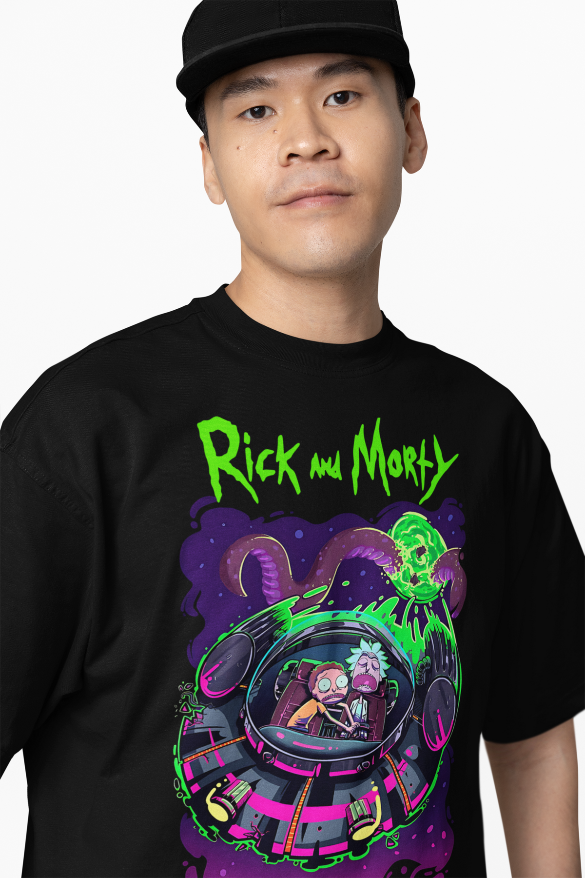 Space Vehicle Morty Oversized T-Shirts