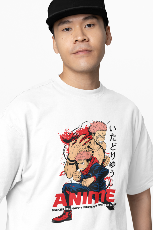 Yuji And Ryomen Oversized T-Shirts Anime Streetwear Style