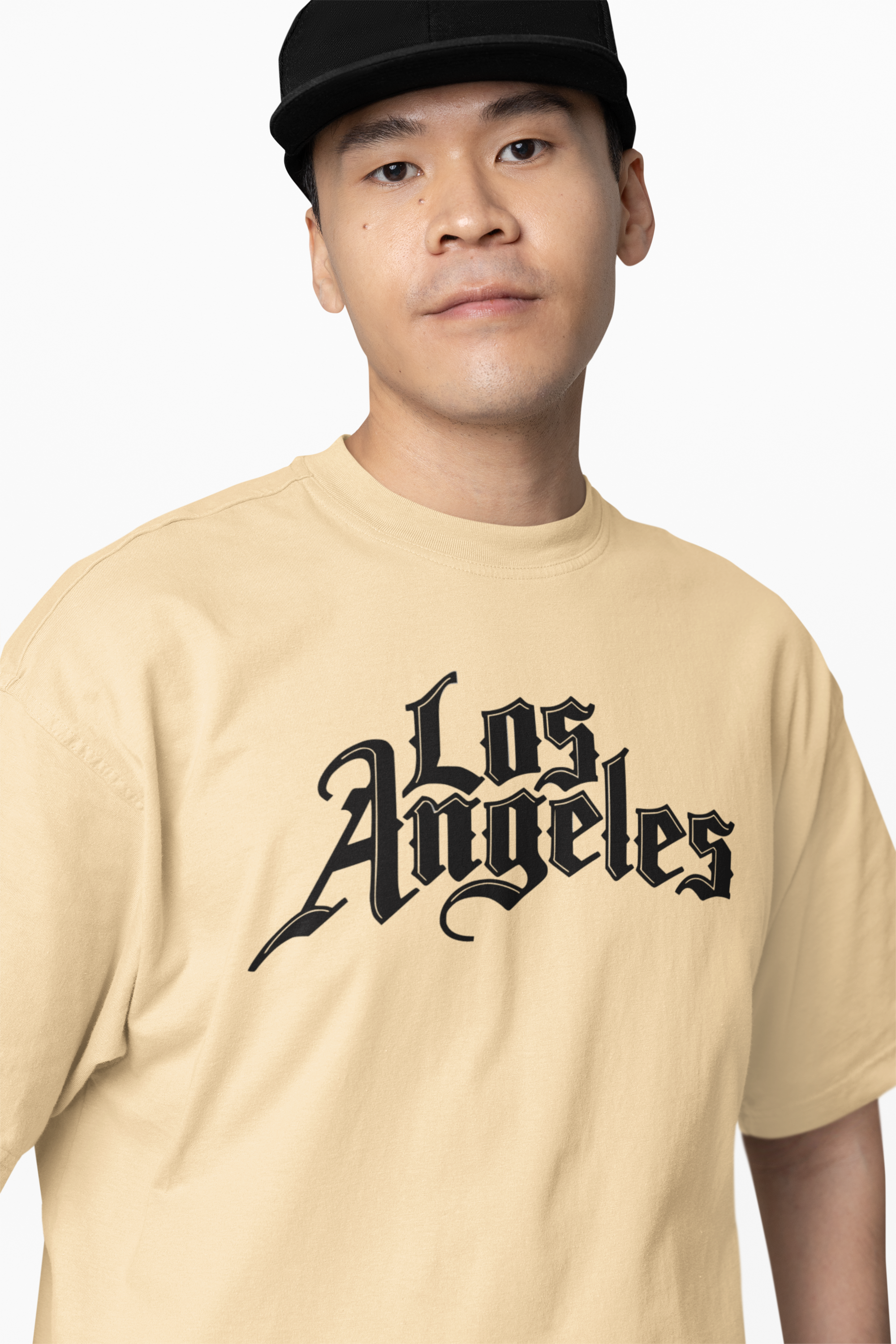 La Angeles Text Oversized T-Shirts
