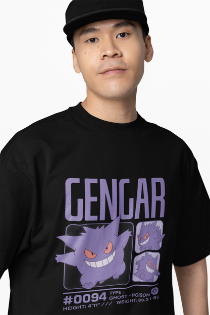 Gengar 94 Oversized T-Shirts Ghost Pokemon Streetwear Style