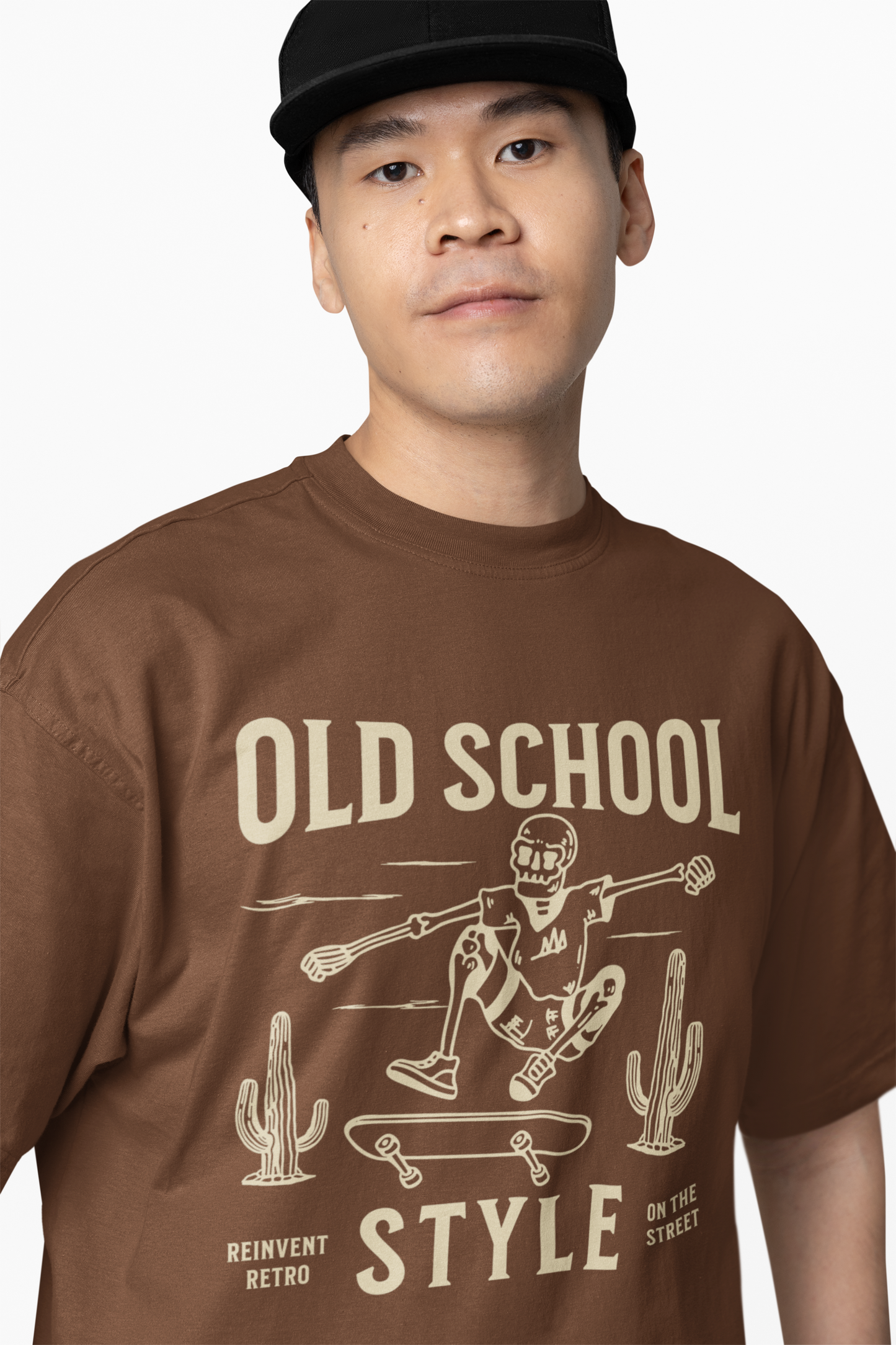 Reinvent Retro Oversized T-Shirt Vintage Graphic Streetwear