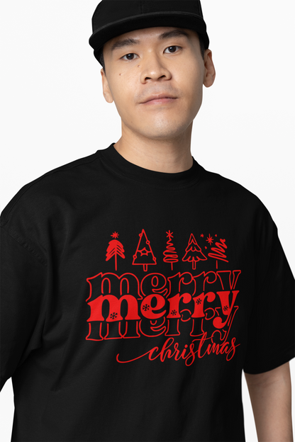 Merry Christmas Oversized T-Shirts for Festive Comfort