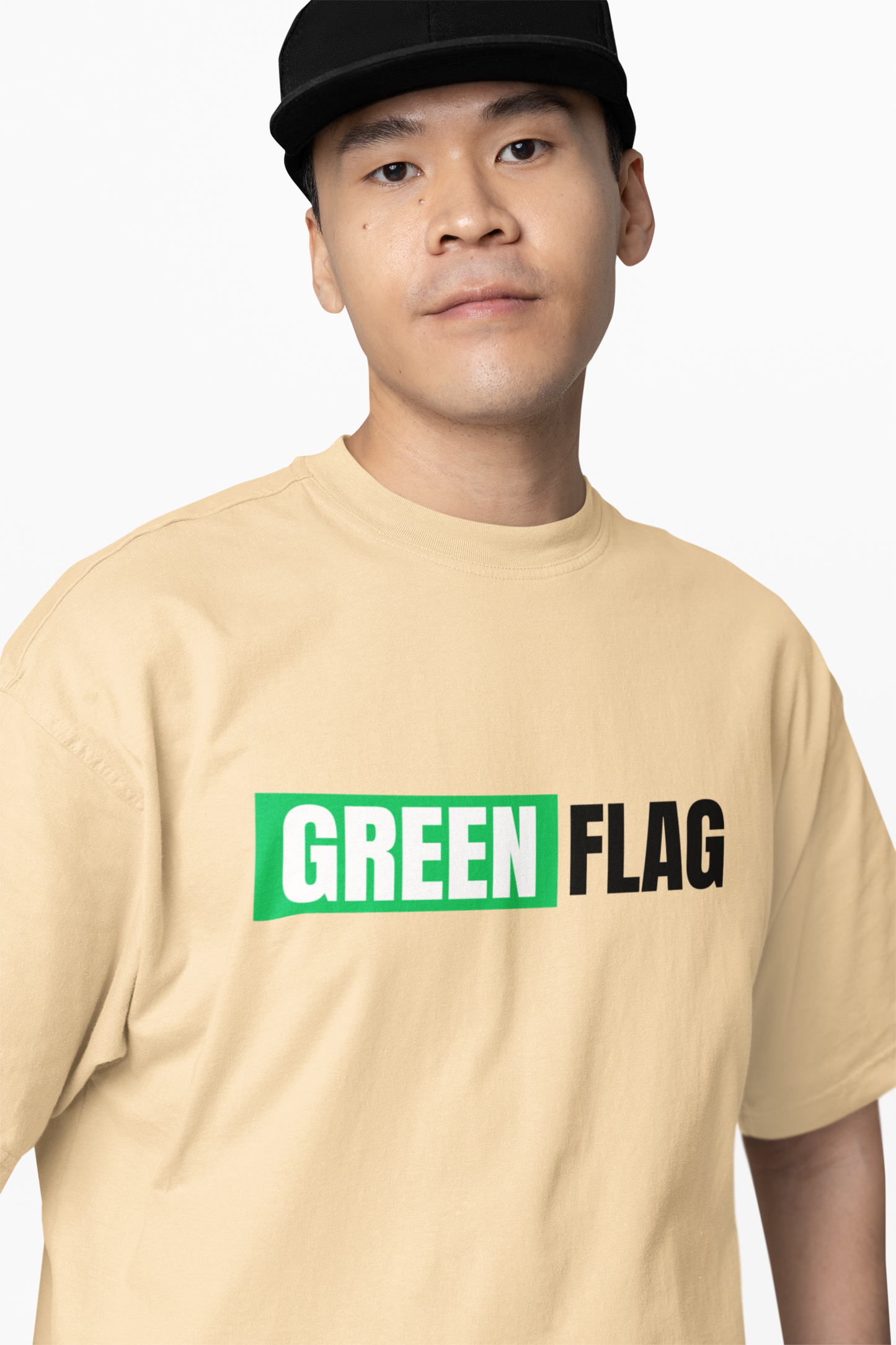 Green Flag Oversized T-Shirt Trendy Casual Streetwear