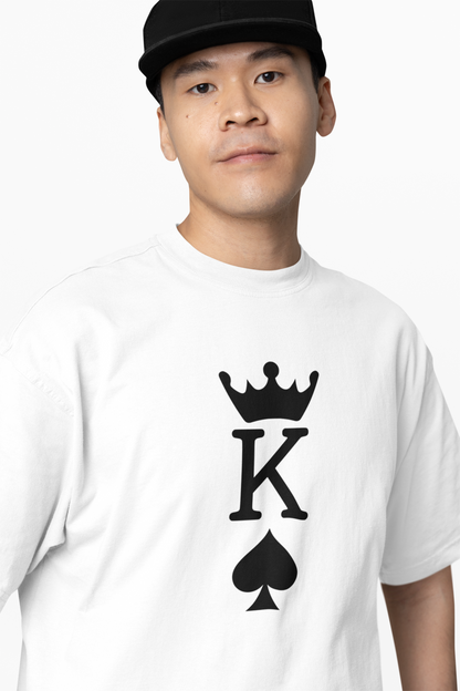King & Queen Oversized T-Shirts for Couples Matching Wear