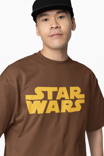 Star Wars Text Oversized T-Shirts Bold Galactic Streetwear Tee