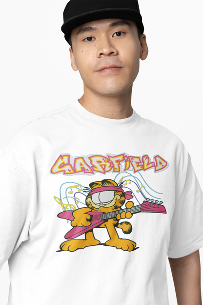 Glitter Garfield Oversized T-Shirts Fun Retro Streetwear