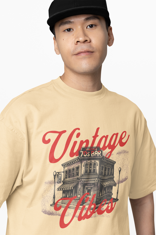 Vintage 70's Bar Oversized T-Shirt for Retro Streetwear Style