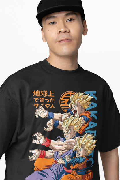 Factale Goku Oversized T-Shirt Anime Streetwear Style