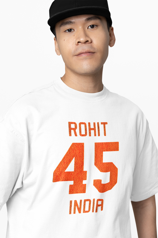 Rohit 45 India Oversized T-Shirts for Indian Fan Streetwear