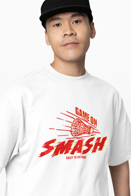 Badminton Game On Oversized T-Shirt