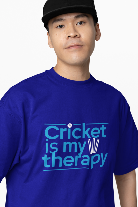 Cricket Is My Therapy Oversized T-Shirts