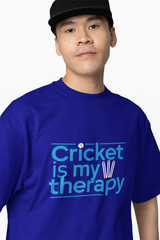 Cricket Is My Therapy Oversized T-Shirts