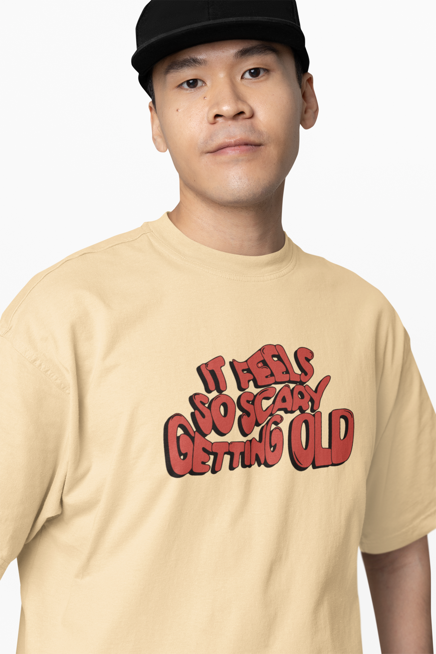 It Feels Scary Oversized T-Shirt Streetwear Fearless Style