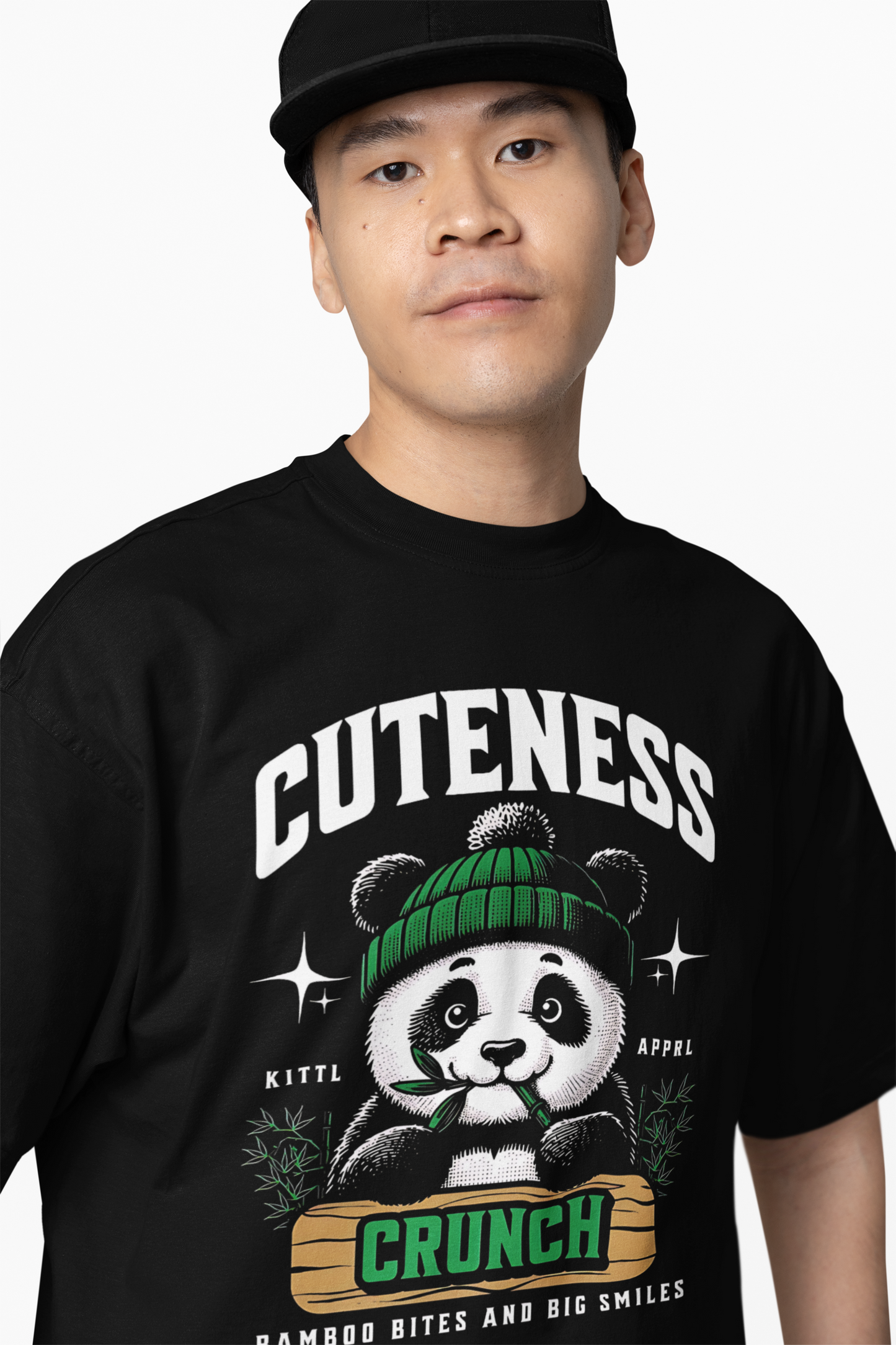 Foodie Panda Oversized T-Shirt Trendy Graphic Streetwear