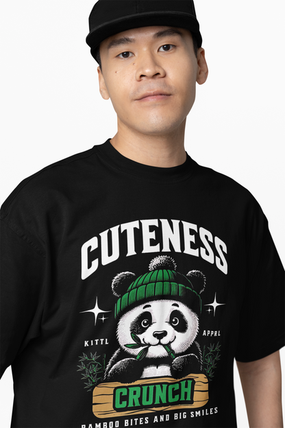 Foodie Panda Oversized T-Shirt Trendy Graphic Streetwear