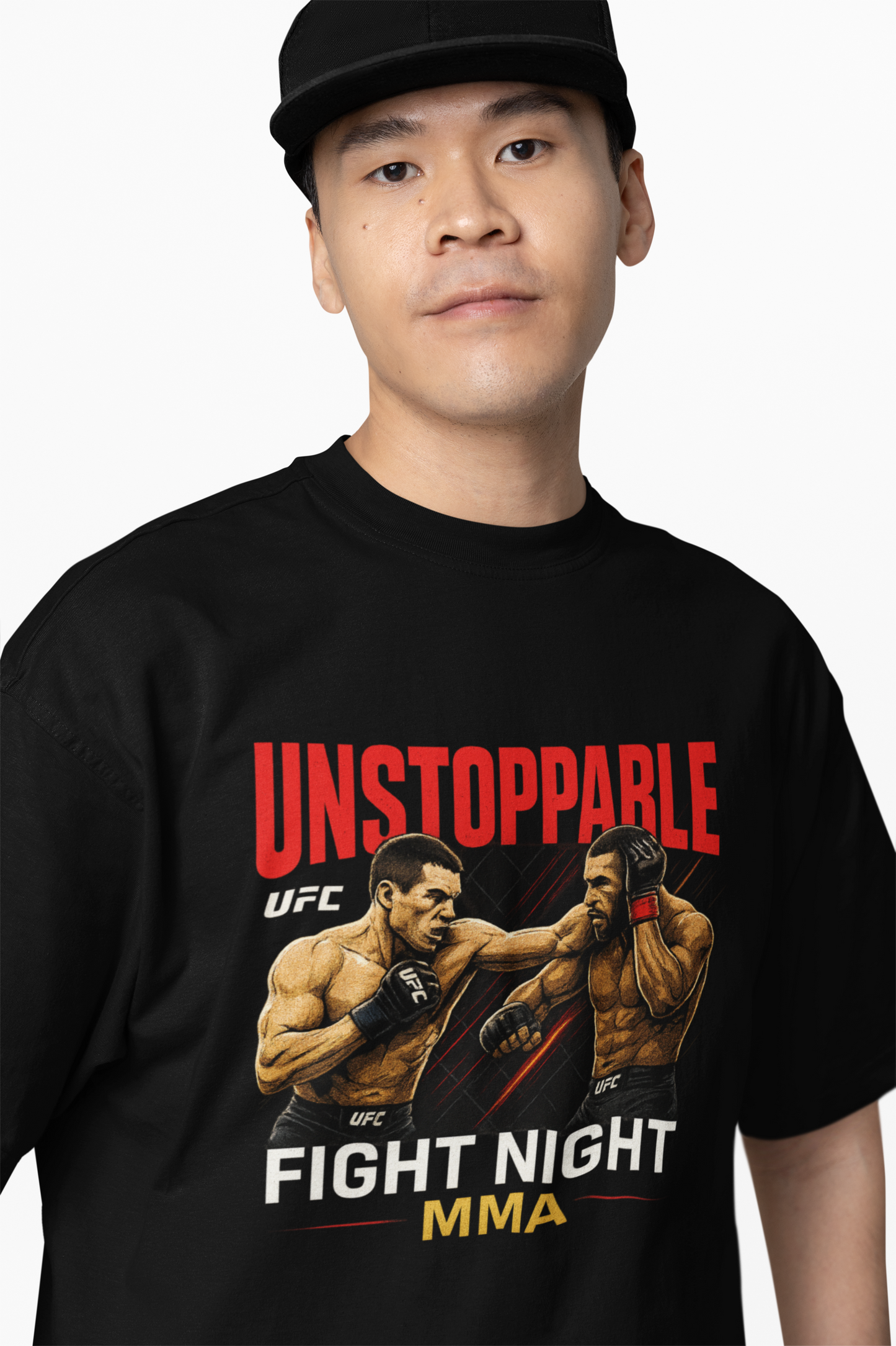 UFC Unstoppable Fight Oversized T-Shirt for Gym Fan Style Tee