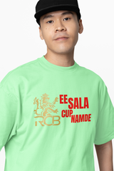 Royal RCB Slogan Tee Oversized T-Shirts