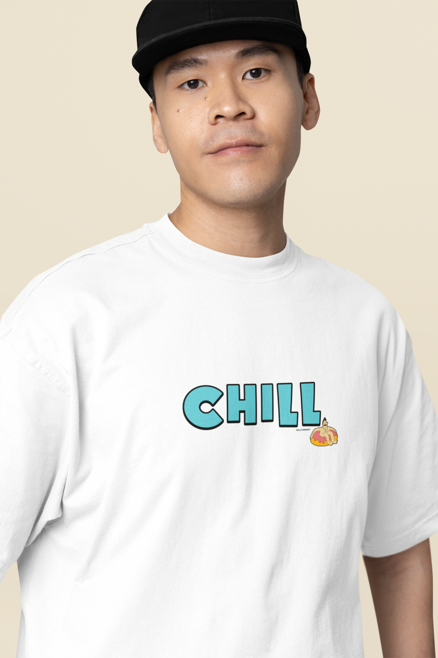 Let Me Chill Unisex White Oversized T-Shirt