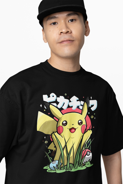 Pikachuu Oversized T-Shirt Black – Fun Streetwear Design