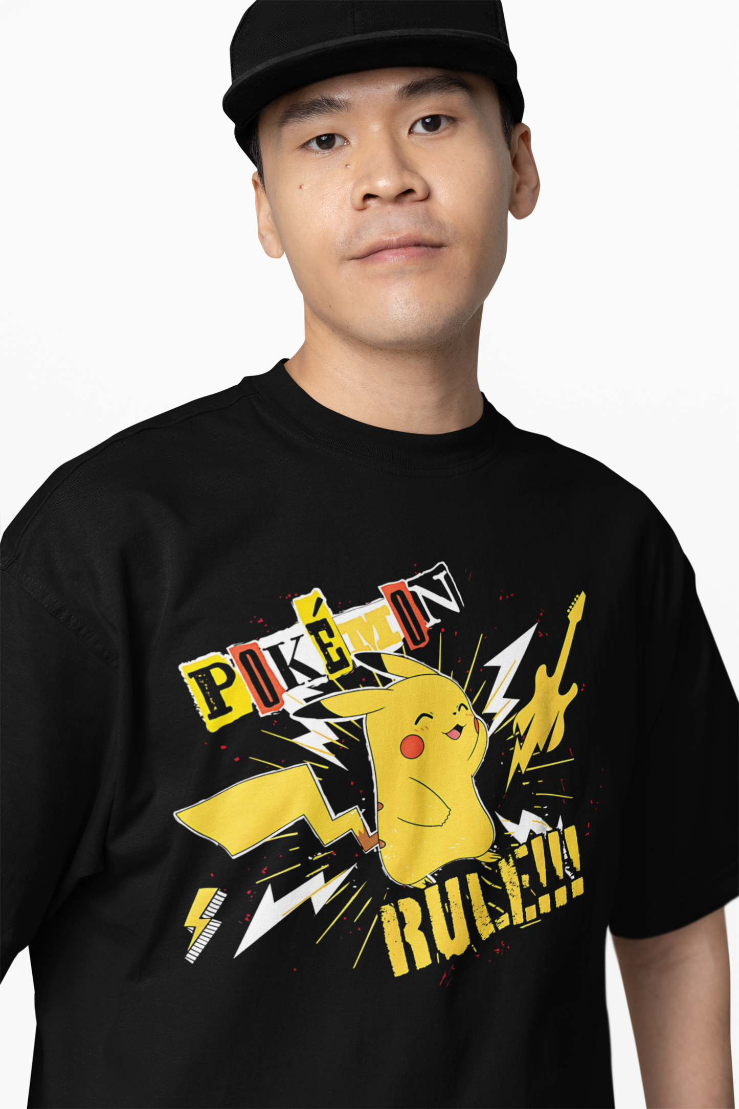 Pokemon Rule Oversized Black T-Shirt – Relaxed Fit Graphic