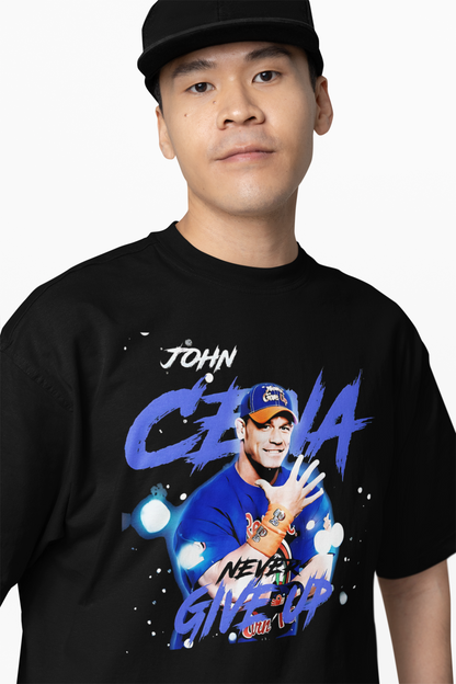 John Cena Never Give Up Oversized T-Shirts Iconic WWE Style
