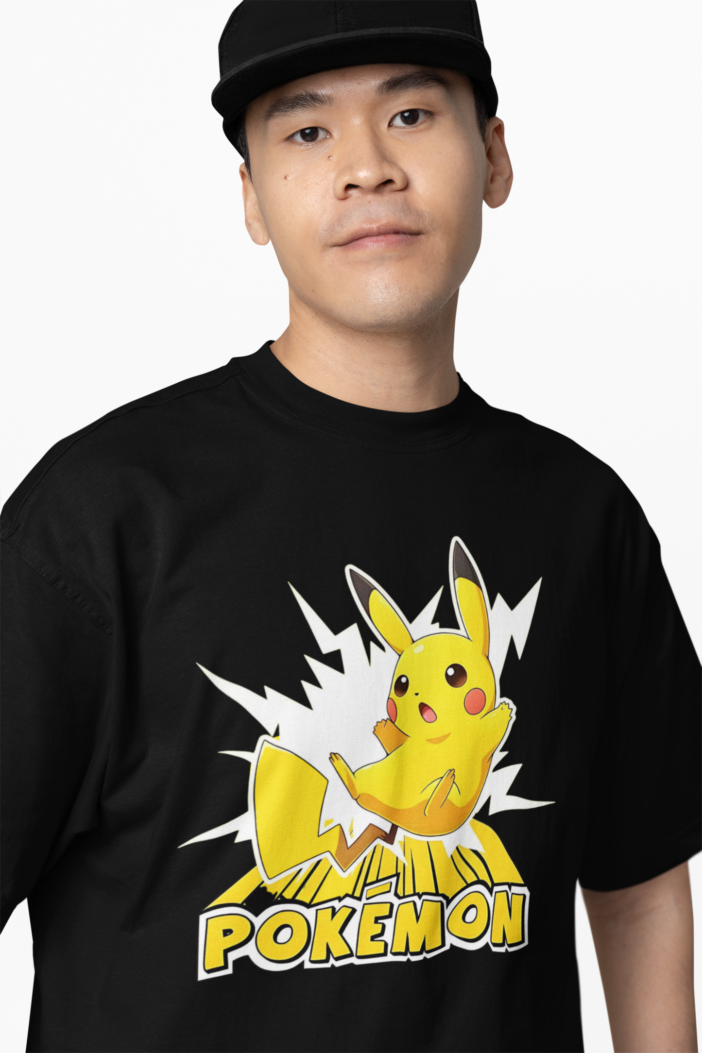 Thunder Pikachuu Pokemon Oversized T-Shirts Anime Streetwear