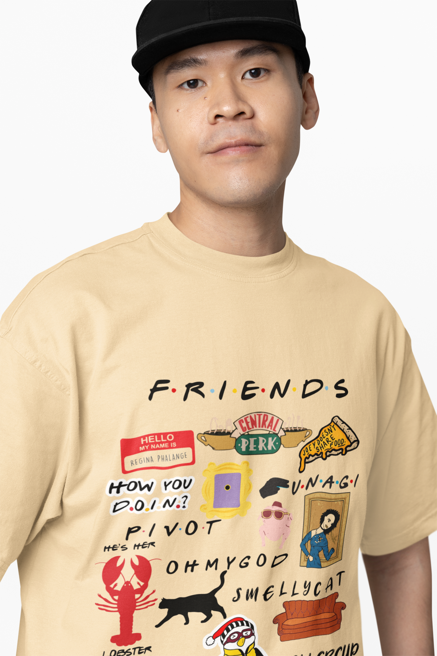 Friends Icons Oversized T-Shirt  Relive the Laughs in Style.
