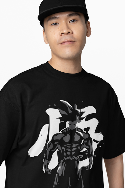 Saiyan Shadow Oversized T-Shirt for Anime Streetwear Styles