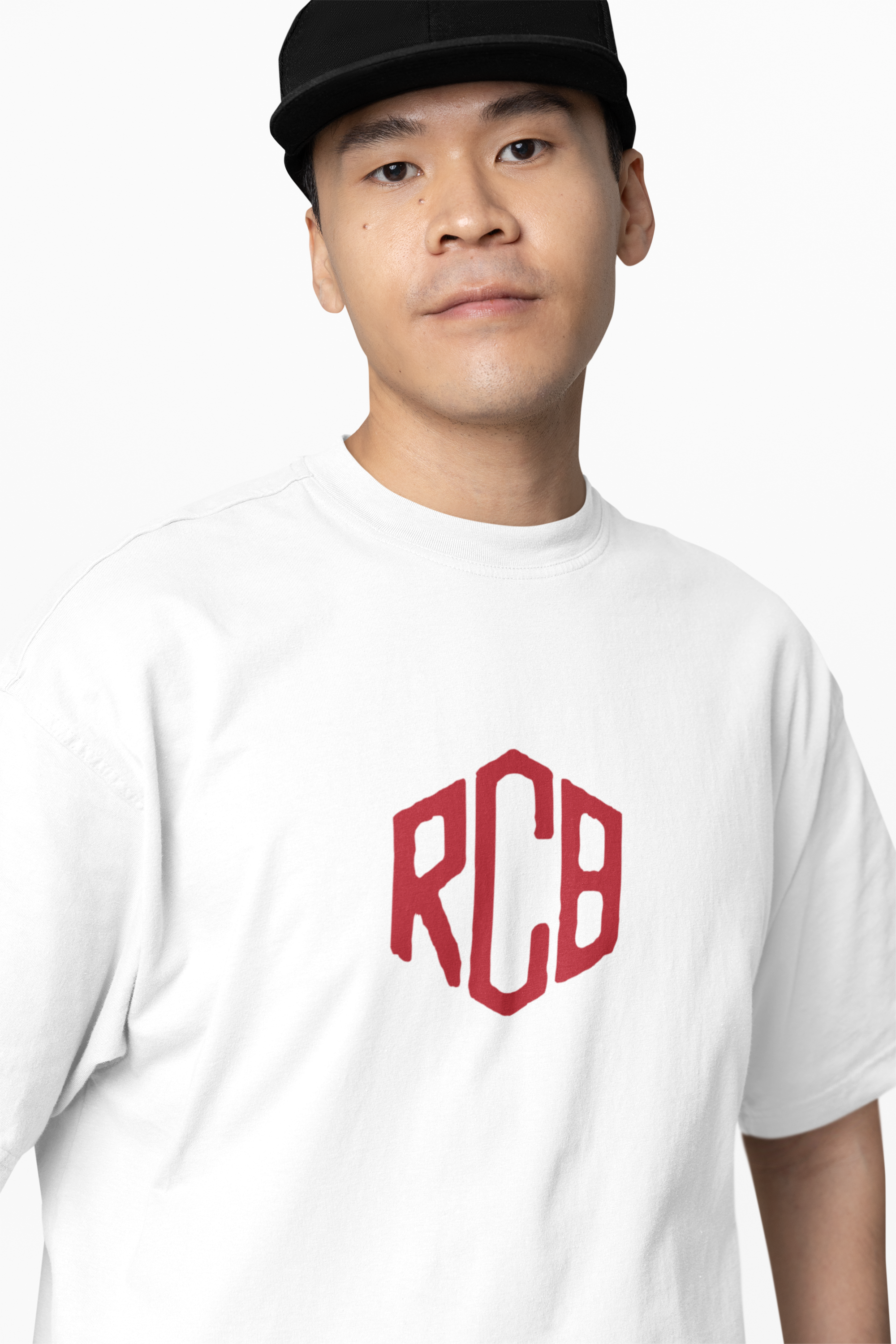 Red Hex RCB Logo Oversized T-Shirt
