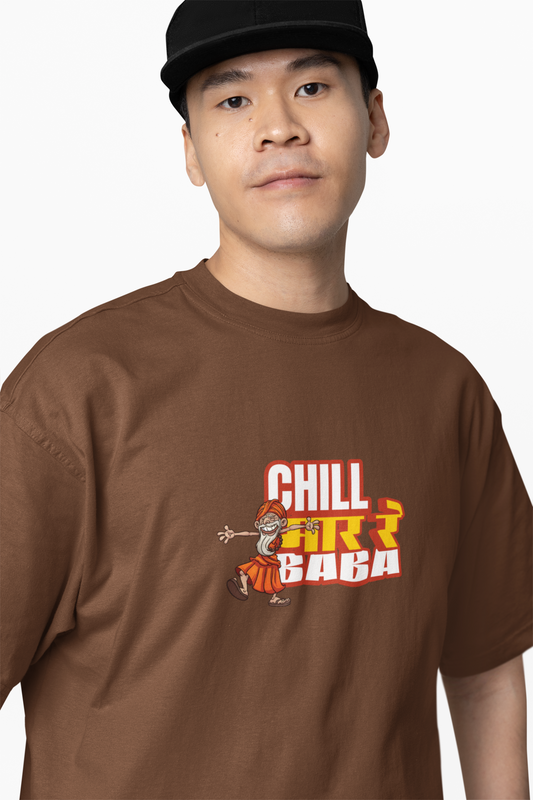 Chill Mar Re Baba Marathi Oversized T-Shirt Desi Style