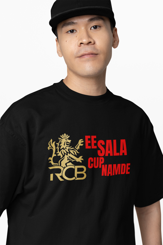 Royal RCB Slogan Tee Oversized T-Shirts