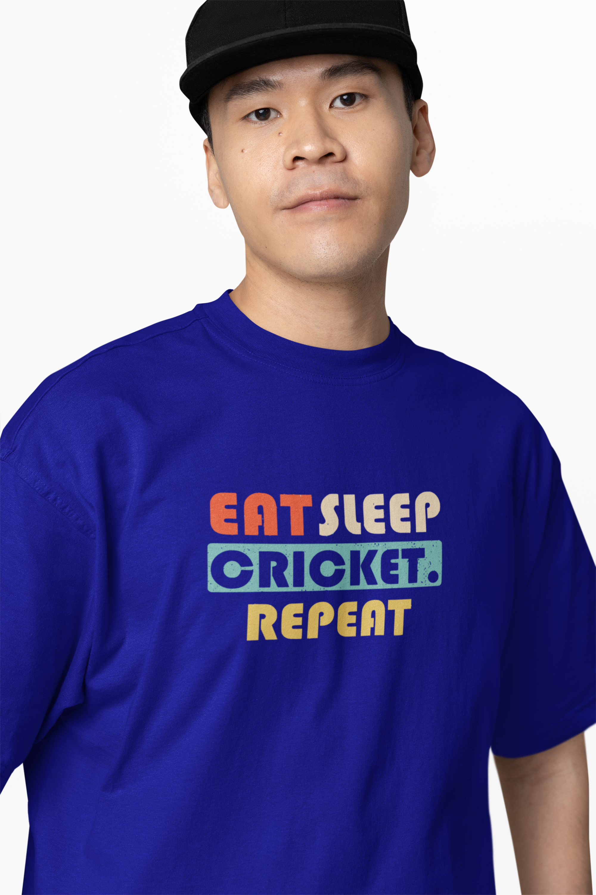 Eat, Sleep, Cricket, Repeat, Oversized T-Shirt