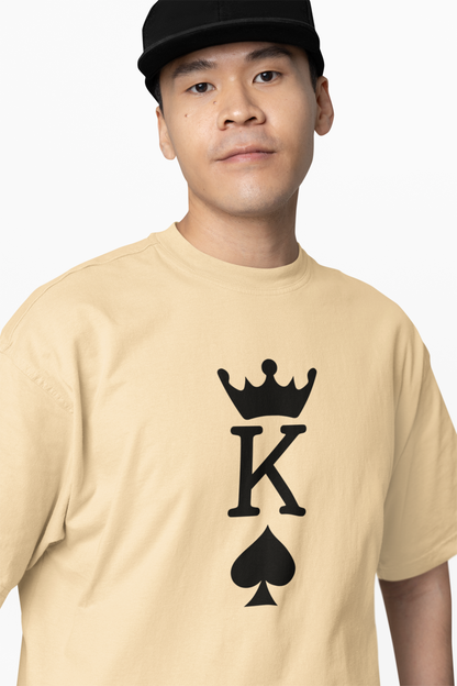 King & Queen Oversized T-Shirts for Couples Matching Wear