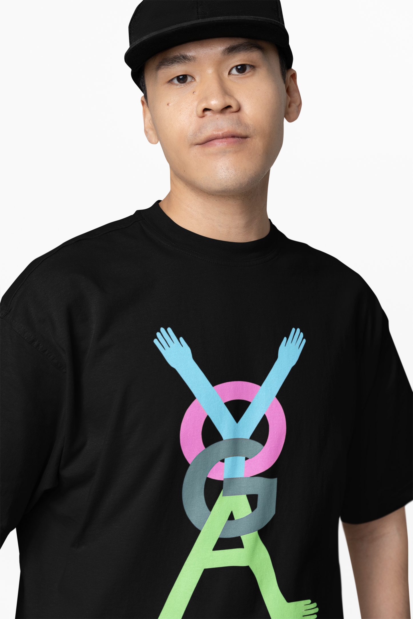 Yoga Graphic Black Oversized T-Shirt for Calm Streetwear Style
