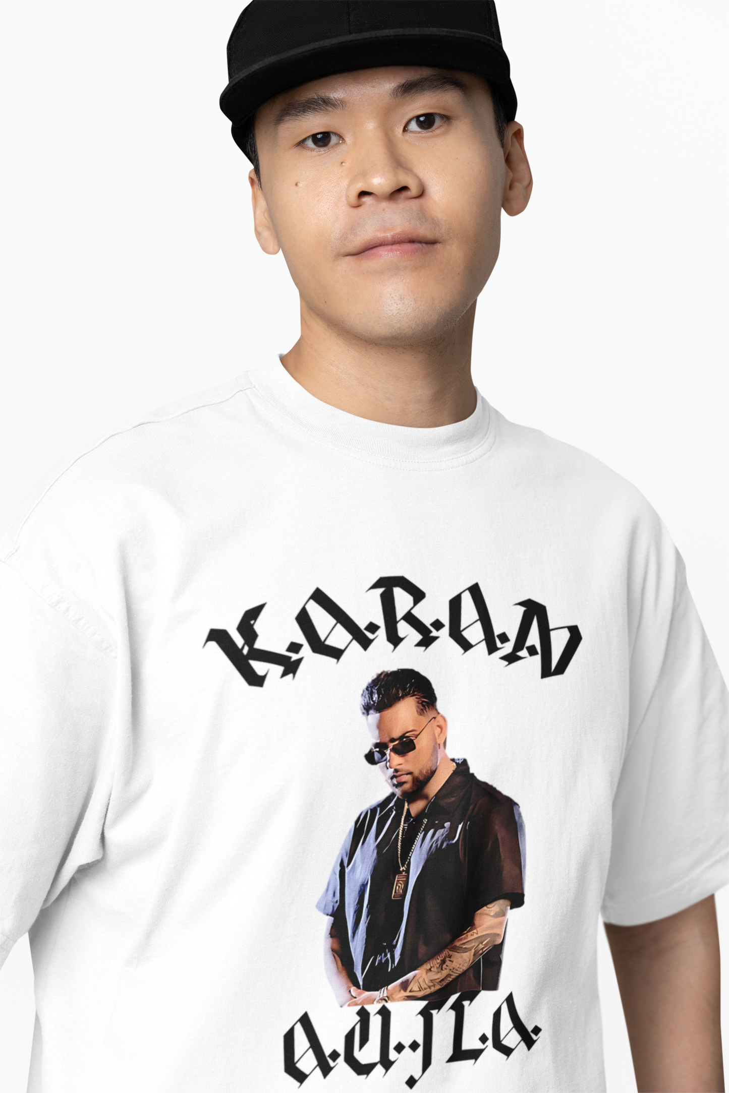Karan Aujla Portrait Oversized T-Shirt Streetwear Fashion Tee