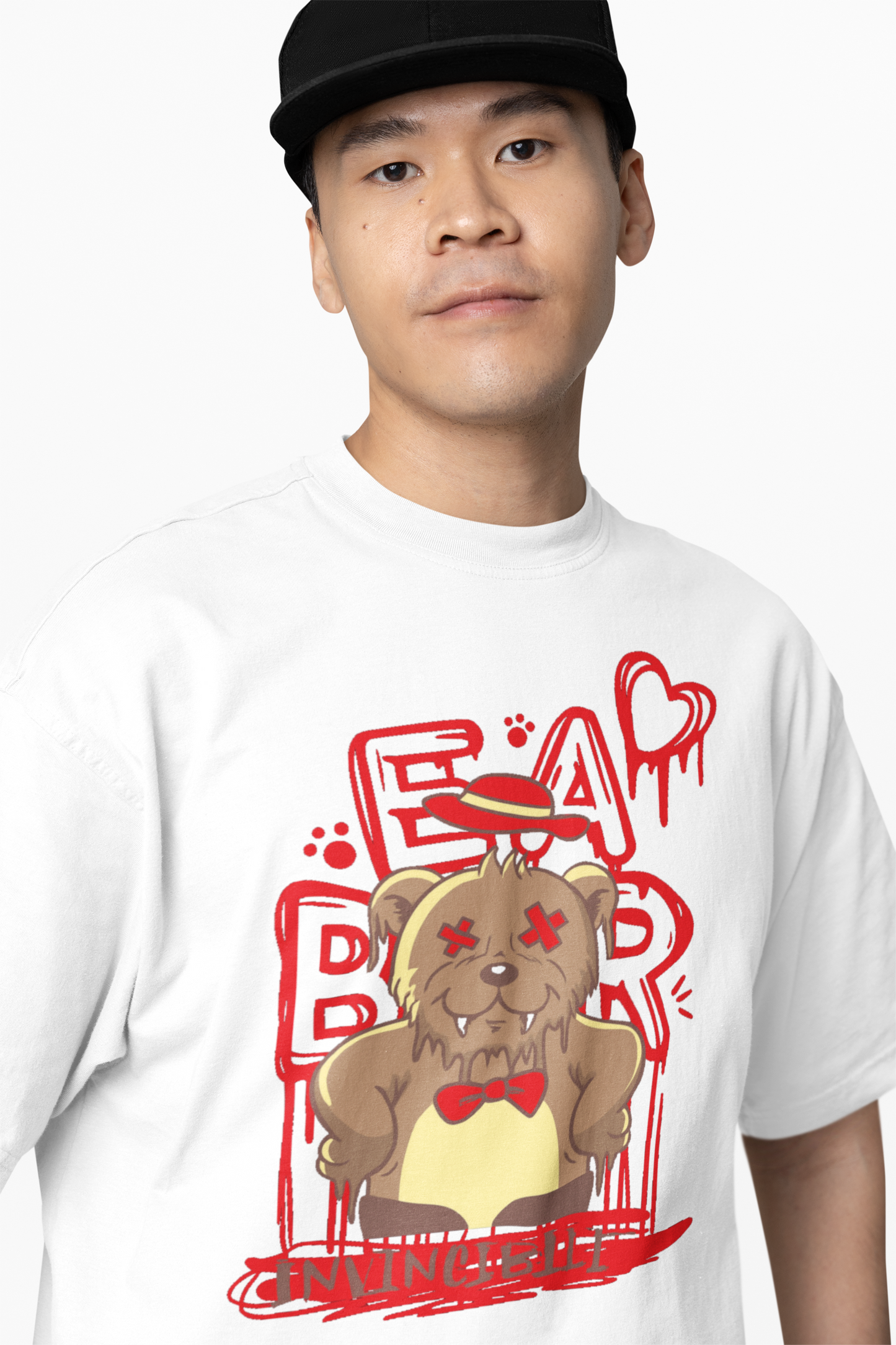 Bear Invincible Oversized T-Shirt Comfortable Relaxed Fit Tee