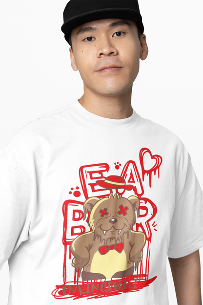Bear Invincible Oversized T-Shirt Comfortable Relaxed Fit Tee