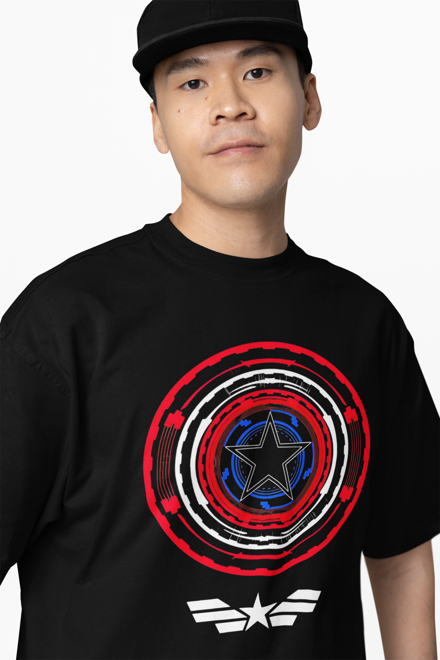 Captain America Army Oversized T-Shirt Streetwear Style Tee