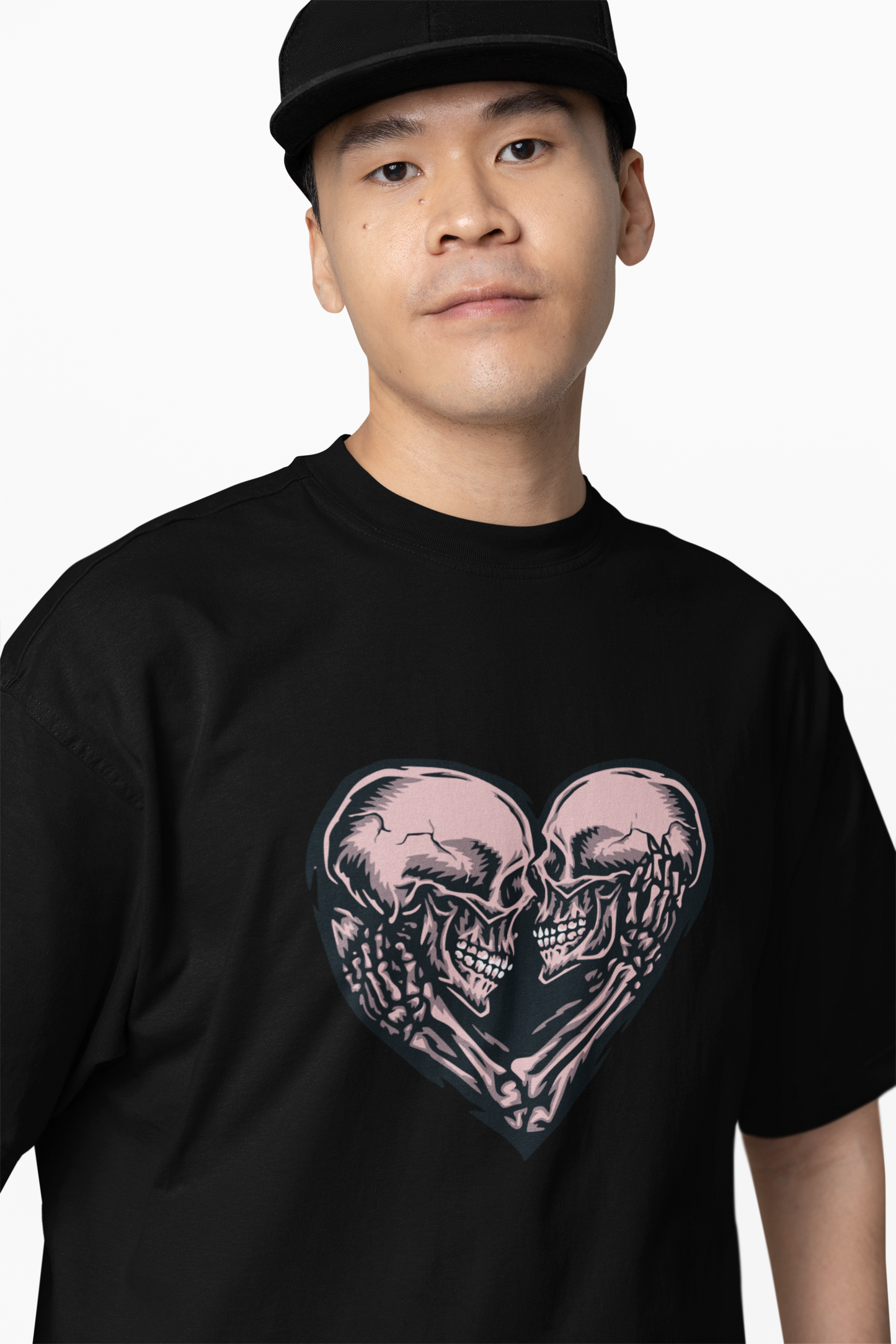 Skeleton Heart Oversized T-Shirts Unique Heart Skeleton Print
