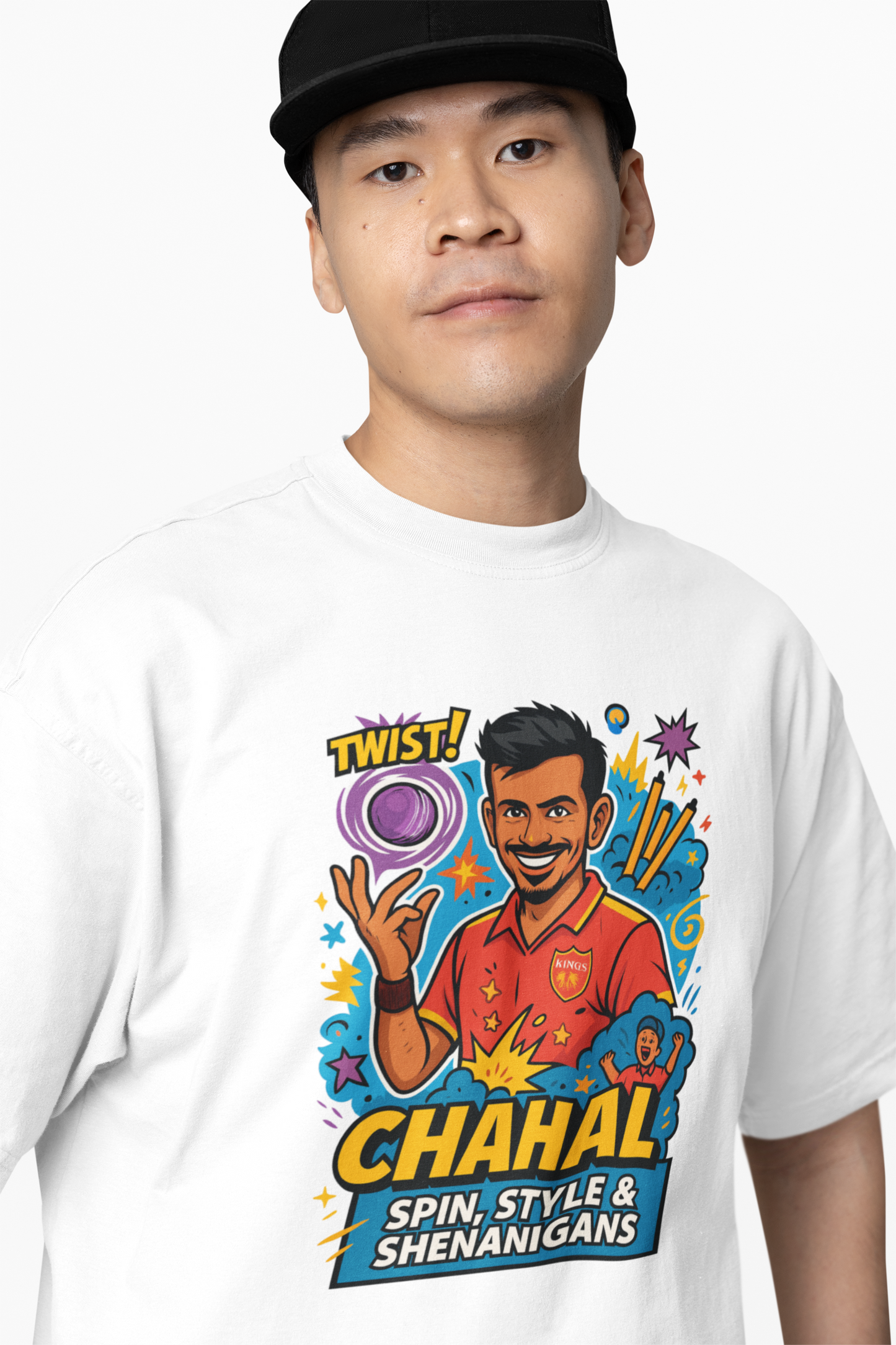Chahal Spin Style Oversized T-Shirt Cricket Streetwear Tee