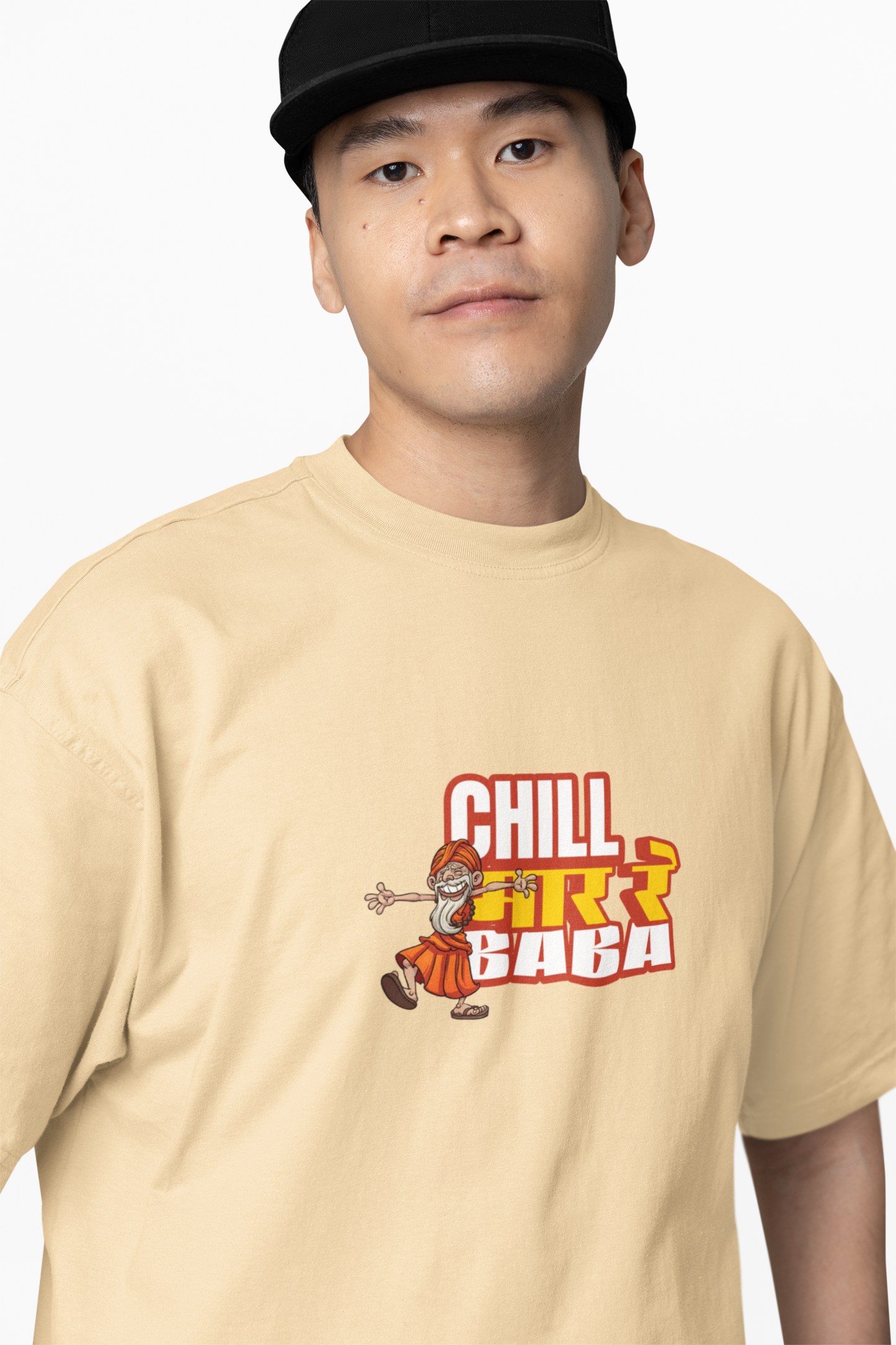 Chill Mar Re Baba Marathi Oversized T-Shirt Desi Style