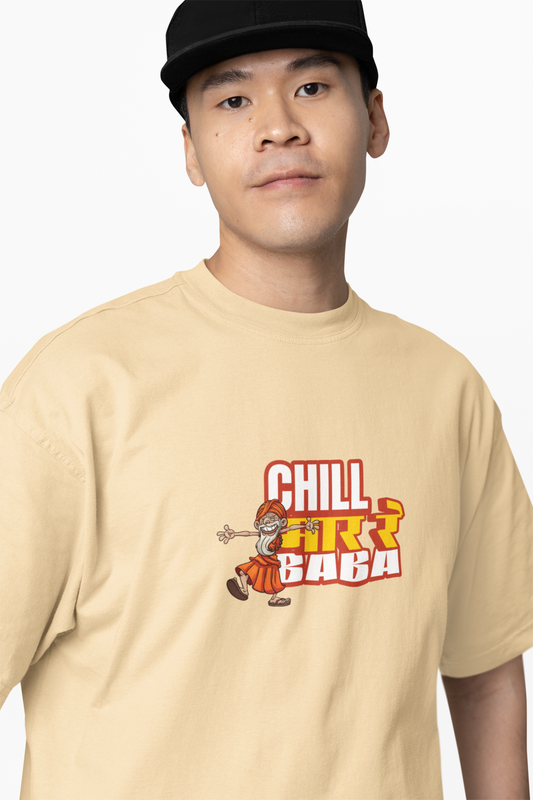 Chill Mar Re Baba Marathi Oversized T-Shirt Desi Style