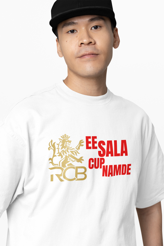 Royal RCB Slogan Tee Oversized T-Shirts