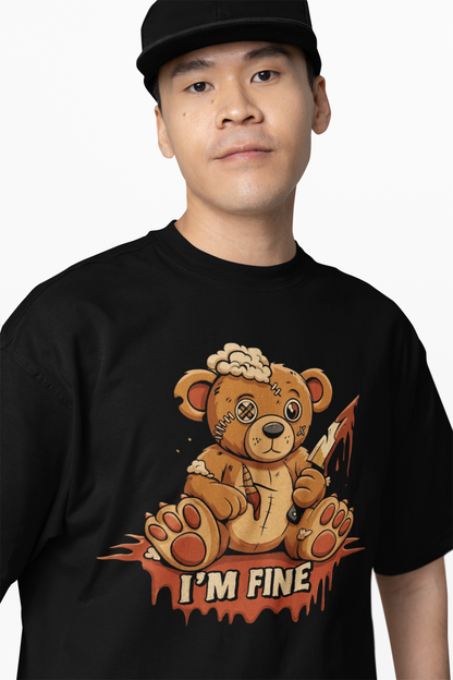 I’m Fine Oversized T-Shirts – Bold Emotional Streetwear Style
