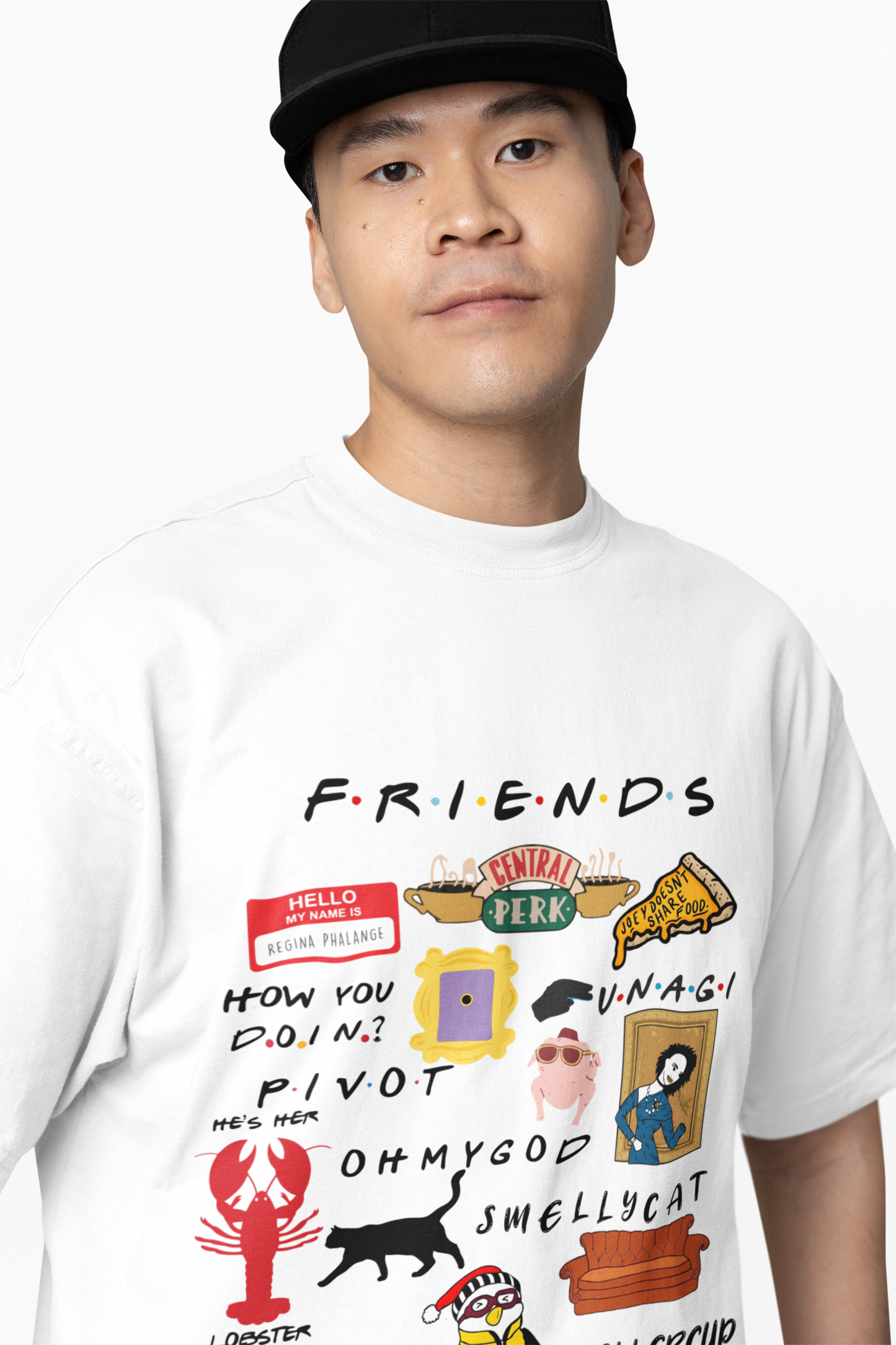 Friends Icons Oversized T-Shirt  Relive the Laughs in Style.