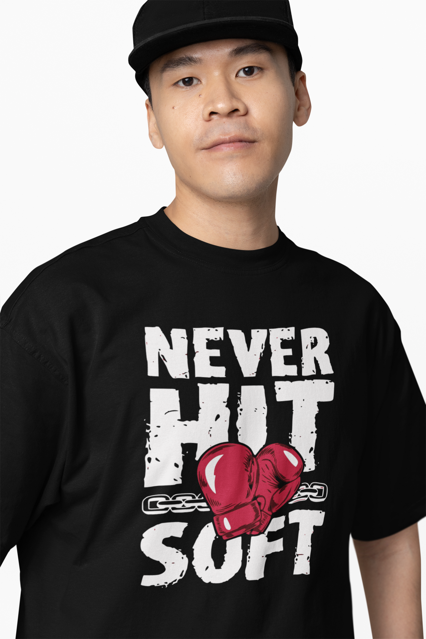 Never Hit Soft Oversized T-Shirts Trendy Unisex Wear Look