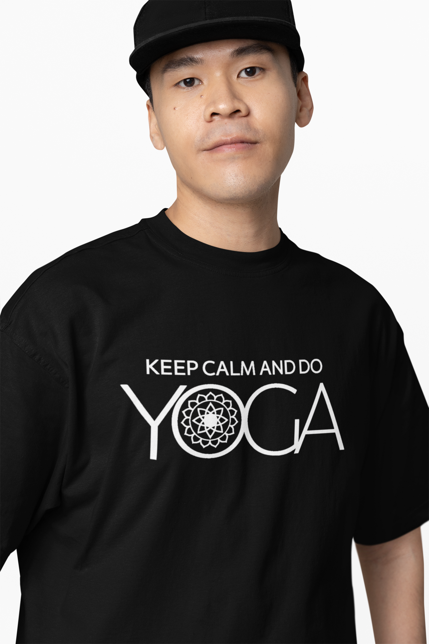 Black Yoga Oversized T-Shirt for Relaxed Street Style Wear