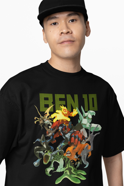 Ben 10 Alien Force Oversized T-Shirts Hero Cartoon Streetwear