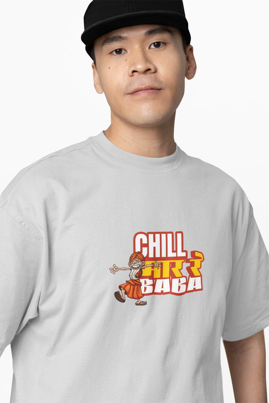 Chill Mar Re Baba Marathi Oversized T-Shirt Desi Style