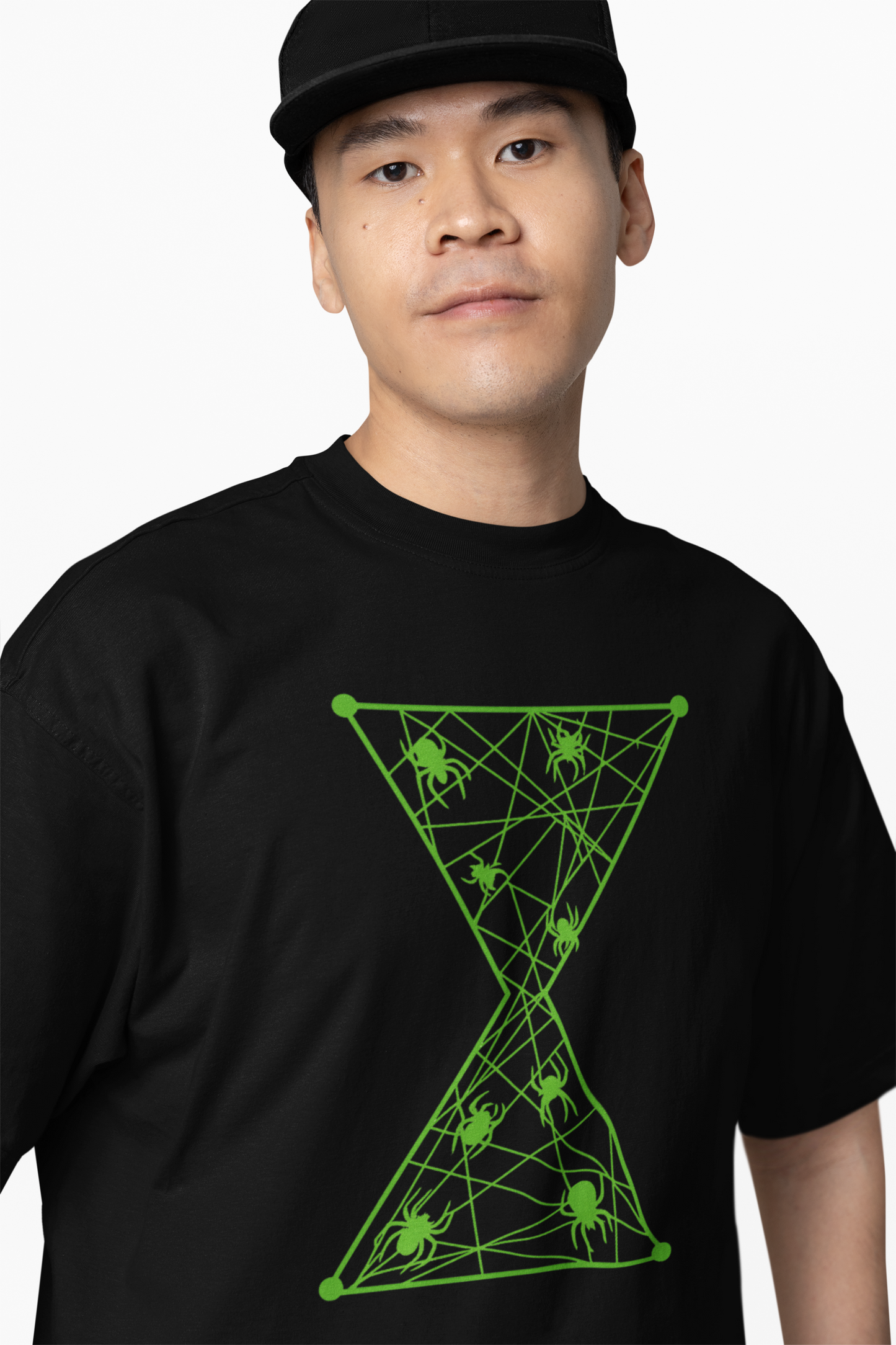 Spider Web Oversized T-Shirts Cool Graphic Streetwear Tee